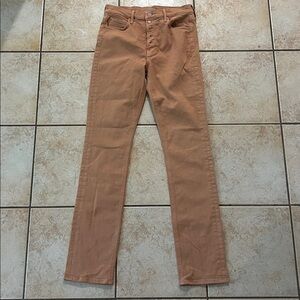 MOTHER High Rise Jeans in Rust Brown